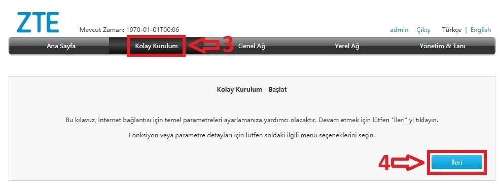 ZTE ZXHN H168A V2.0 Modem Kurulumu (Resimli Anlatım) - Turbonet