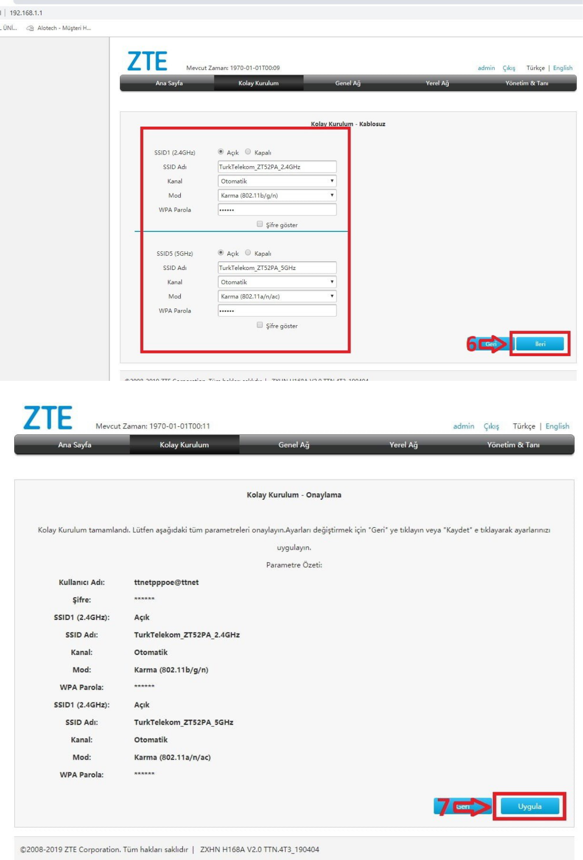 ZTE ZXHN H168A V2.0 Modem Kurulumu (Resimli Anlatım) - Turbonet
